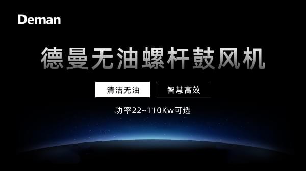 德曼無油螺桿鼓風(fēng)機:永磁變頻,功率22~110Kw可選